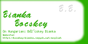 bianka bocskey business card